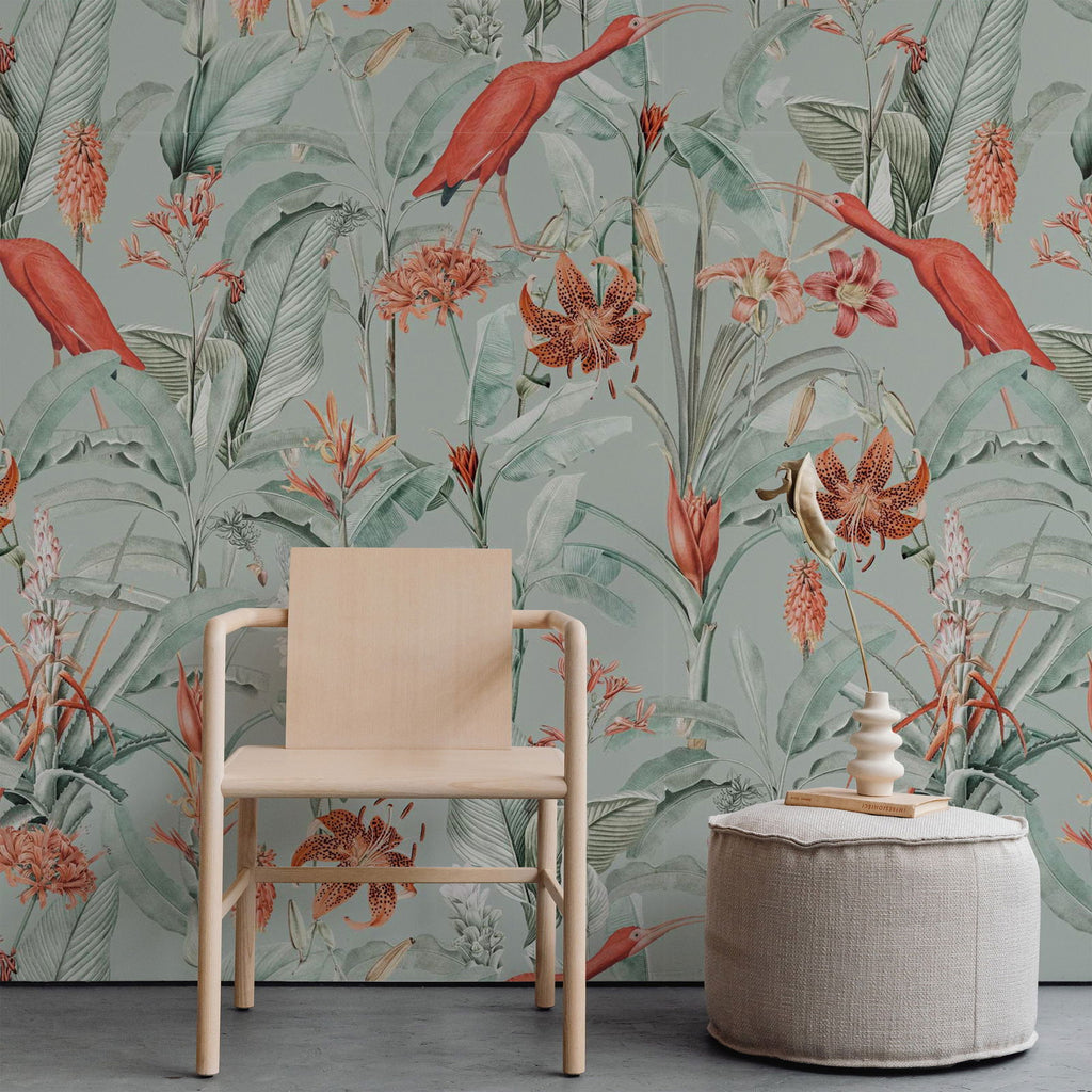 Lilies Wallpaper - Green | DeccoPrint