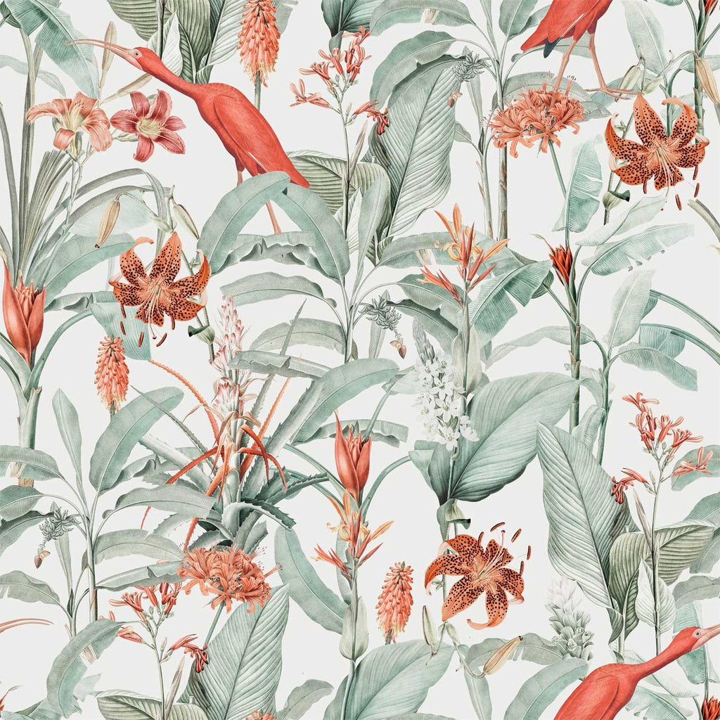 Lilies Wallpaper - White - DeccoPrint