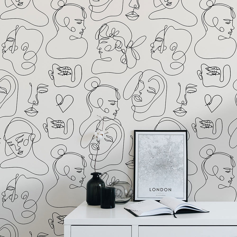 Line Elegance Peel and Stick Wallpaper, Removable Wallpaper, Traditional Wallpaper | DeccoPrint