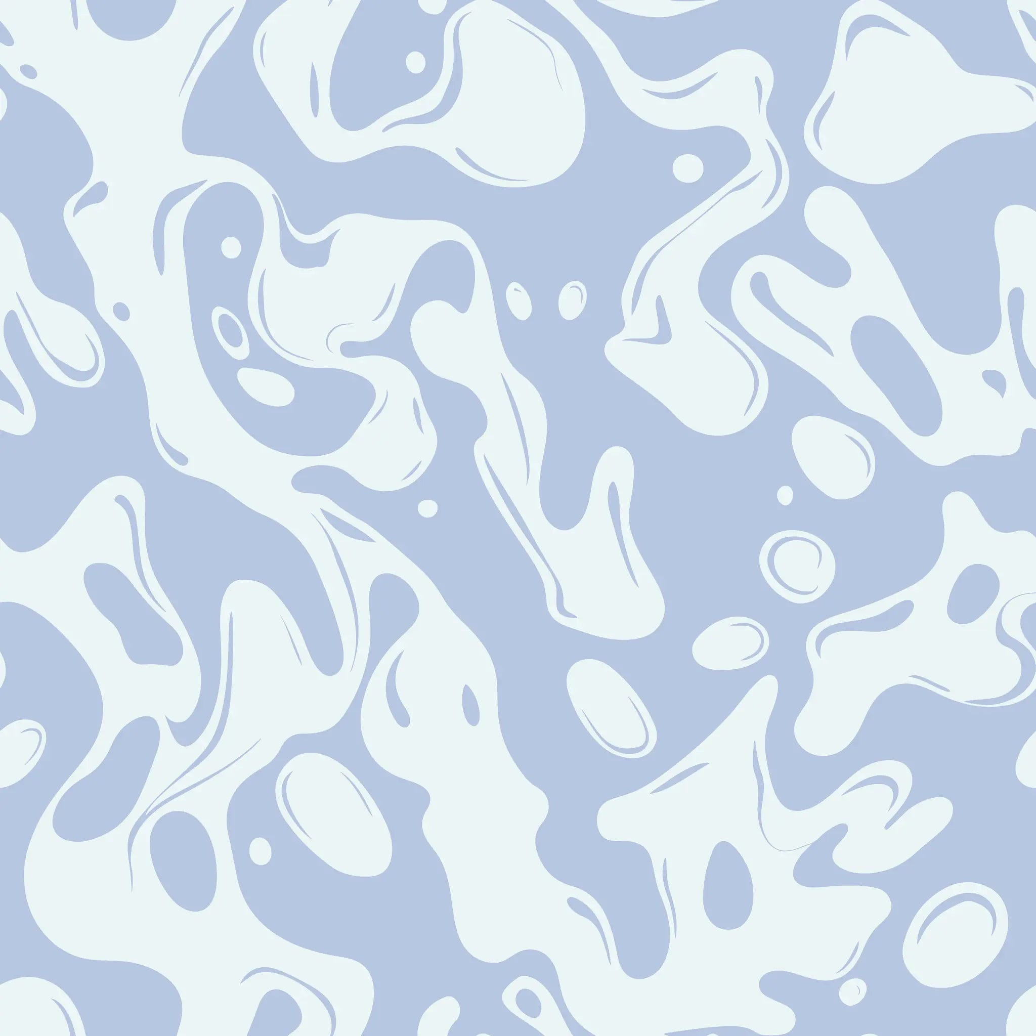 White abstract splash-like shapes on a light blue background