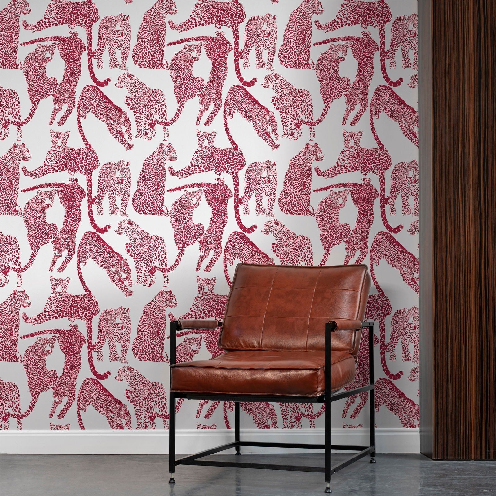 Magenta Leopards Peel and Stick Wallpaper, Removable Wallpaper, Traditional Wallpaper | DeccoPrint