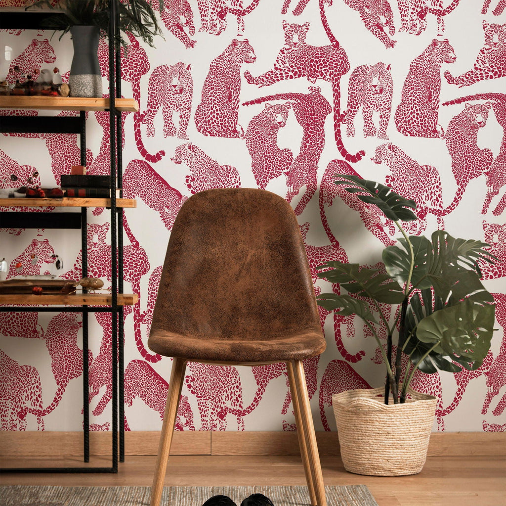 Magenta Leopards Wallpaper | DeccoPrint