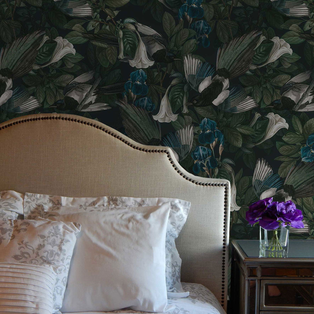 Magpie Floral Wallpaper - DeccoPrint