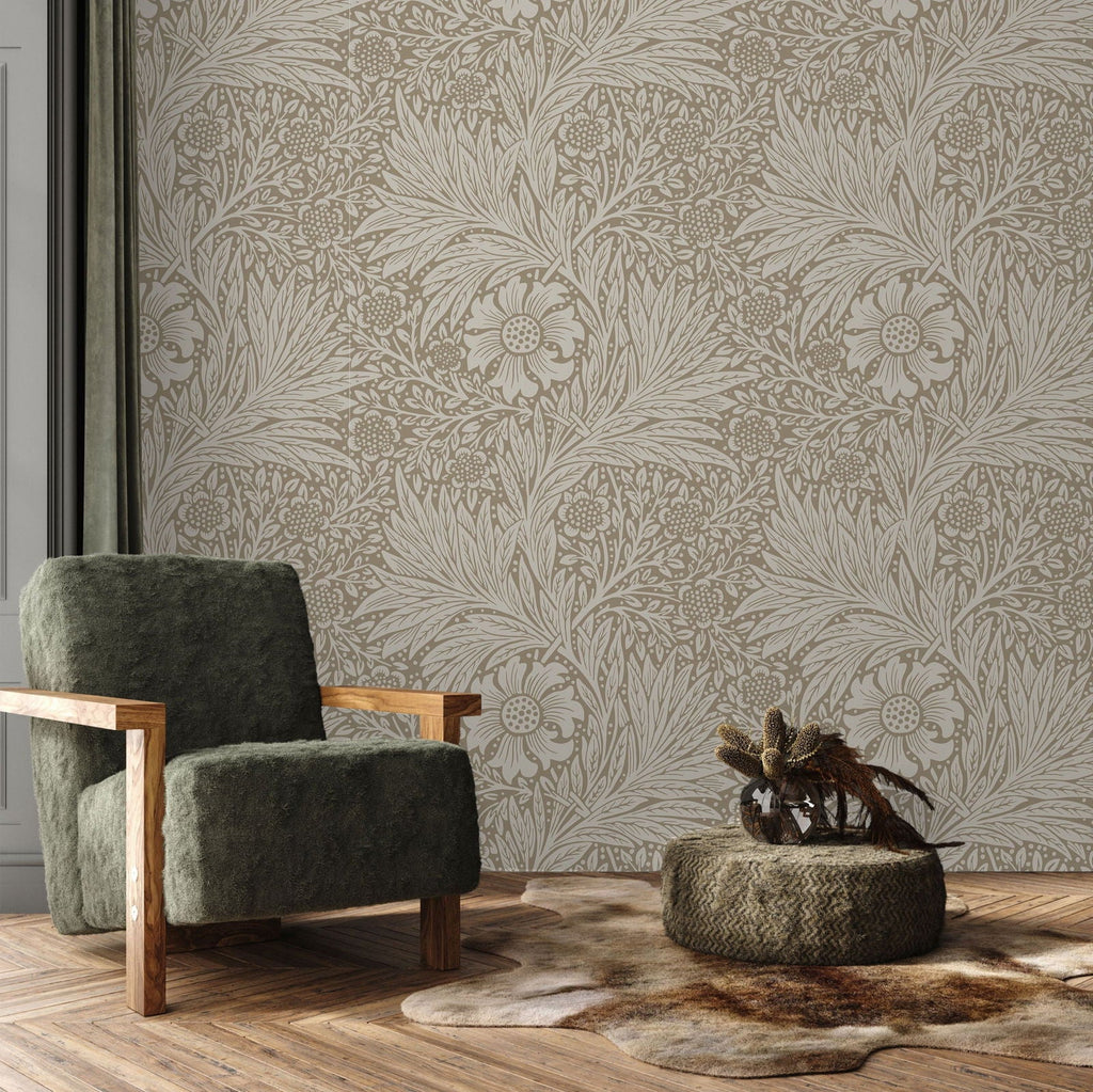 Marigold X William Morris Wallpaper - Brown - DeccoPrint