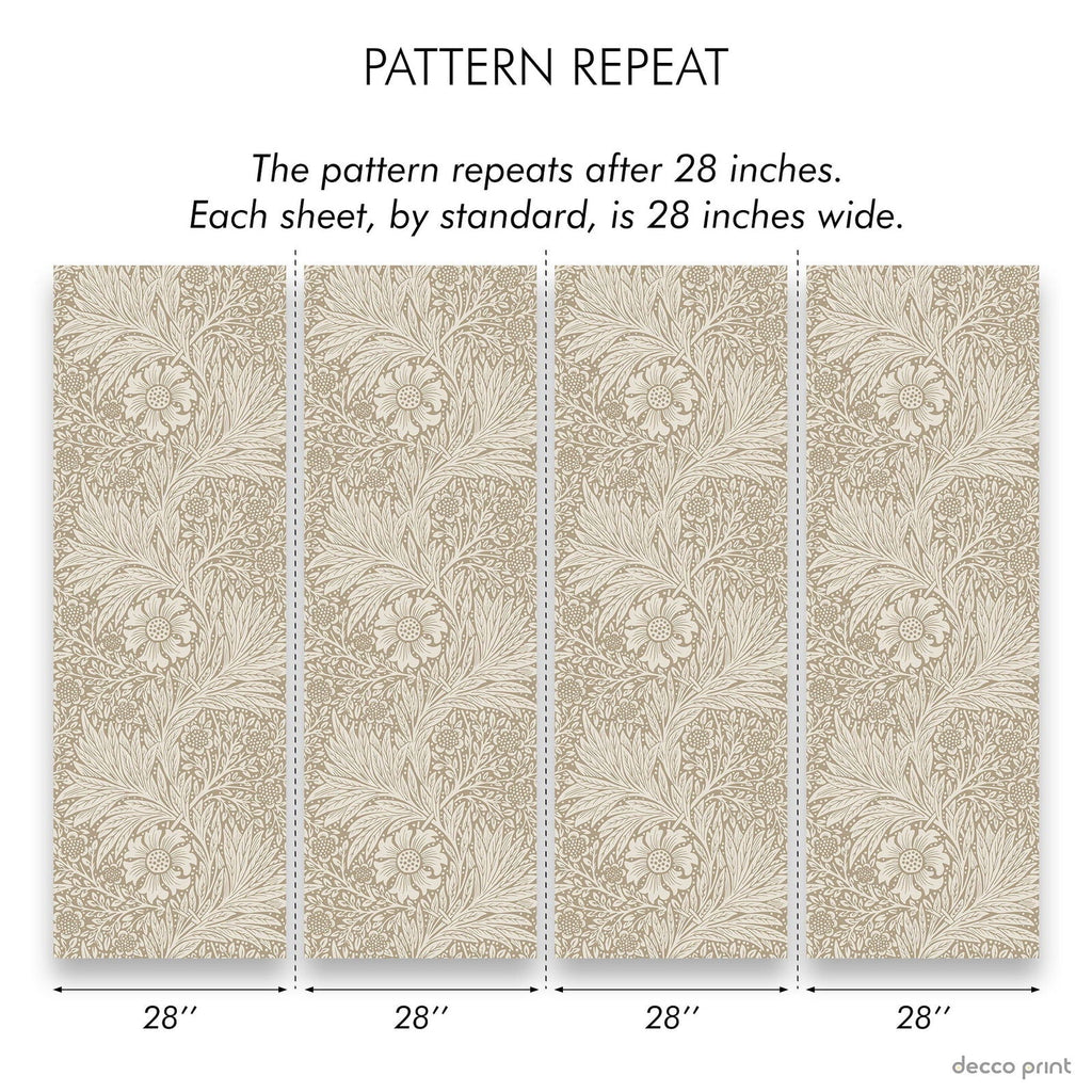 Marigold X William Morris Wallpaper - Brown | DeccoPrint