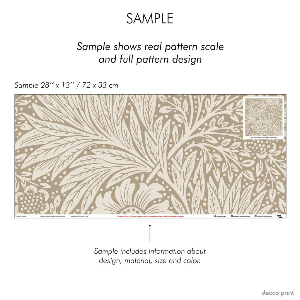 Marigold X William Morris Wallpaper - Brown | DeccoPrint