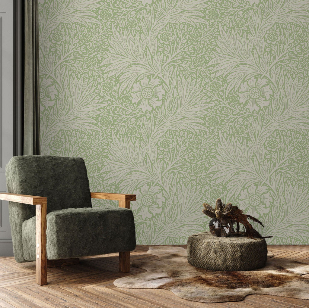 Marigold X William Morris Wallpaper - Green - DeccoPrint