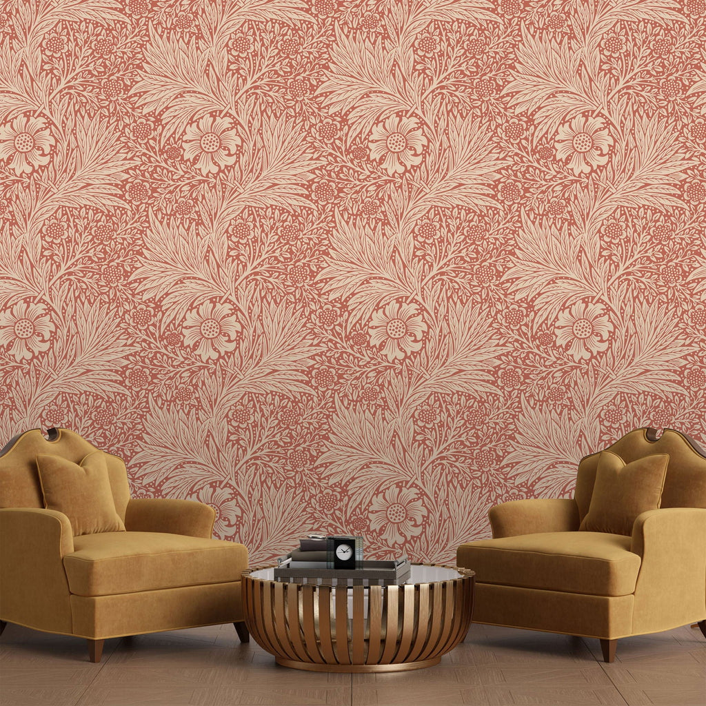 Marigold X William Morris Wallpaper - Red - DeccoPrint