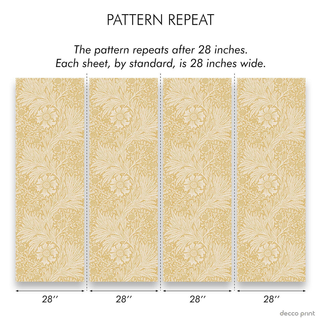 Marigold X William Morris Wallpaper - Yellow | DeccoPrint