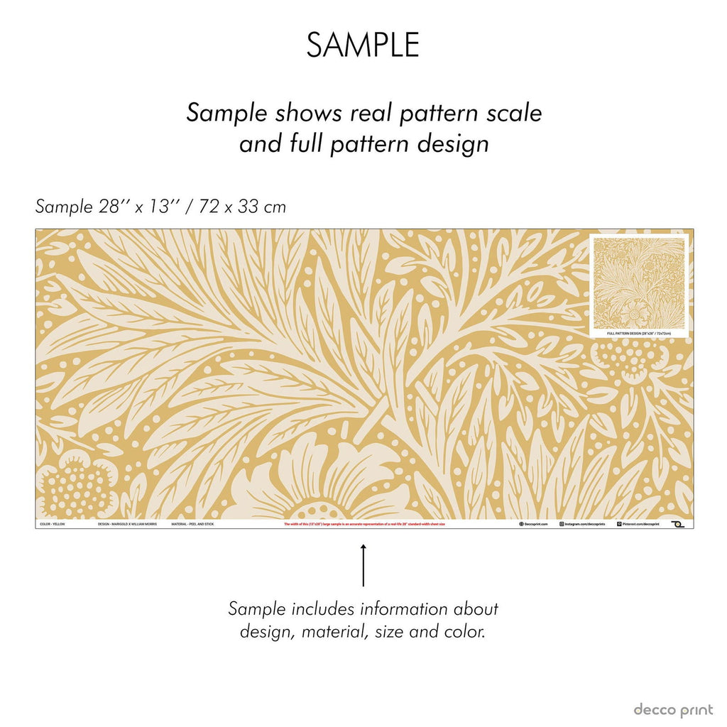 Marigold X William Morris Wallpaper - Yellow | DeccoPrint
