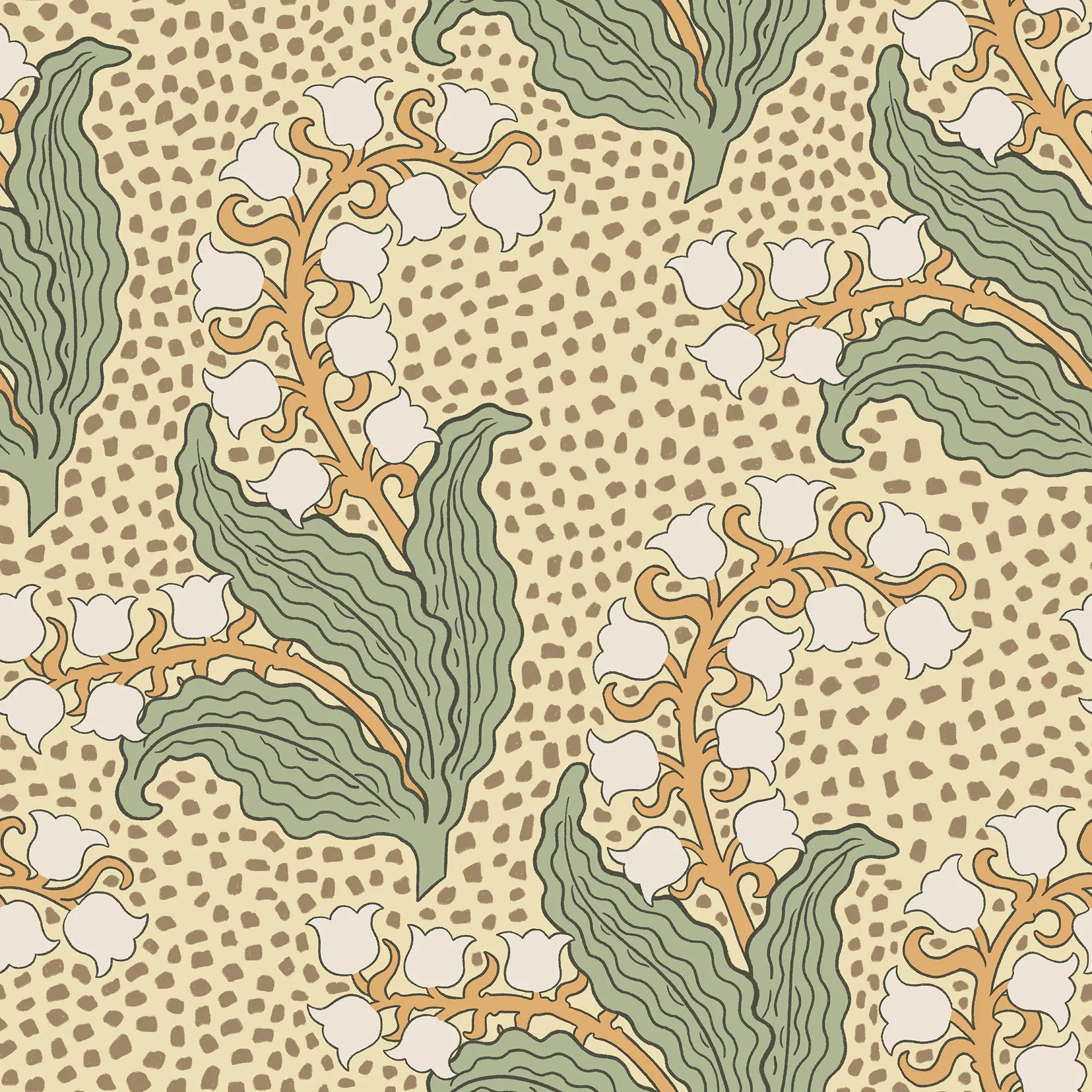 Maurice Pillard Verneuil x  Lily of the Valley Peel and Stick Wallpaper, Removable Wallpaper, Traditional Wallpaper | DeccoPrint