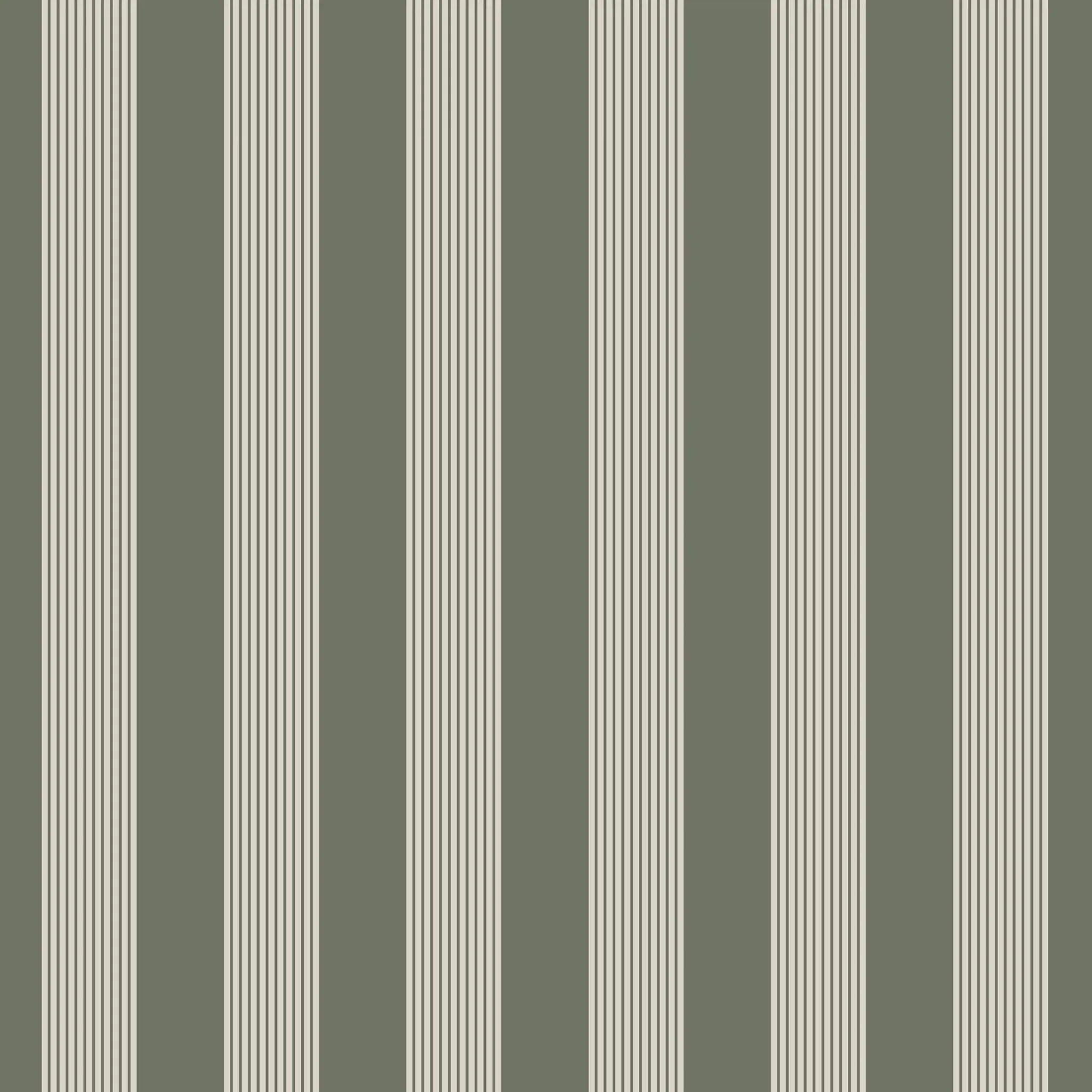 Pattern of white and moss green vertical stripes