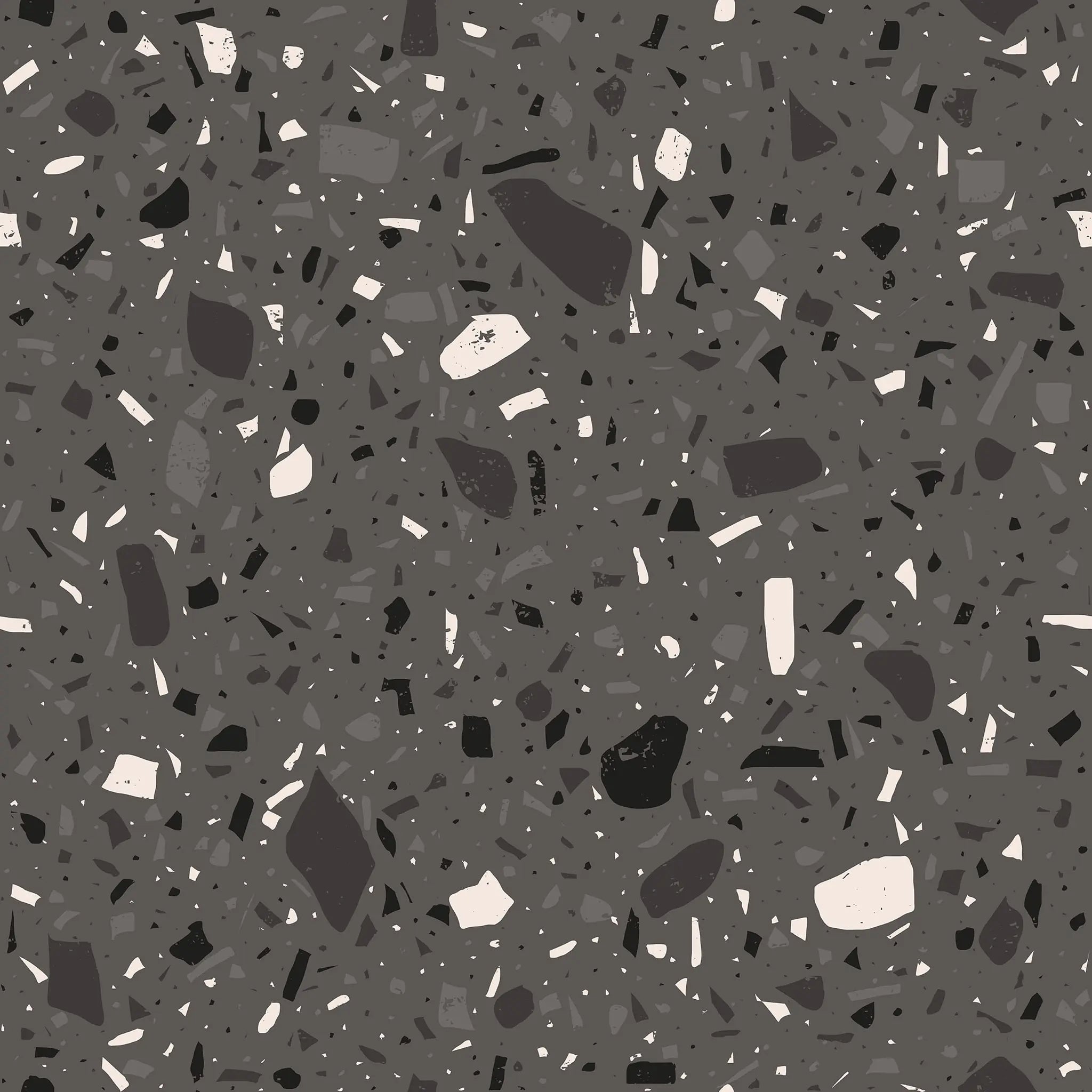 Gray terrazzo pattern with black, white, and gray chips