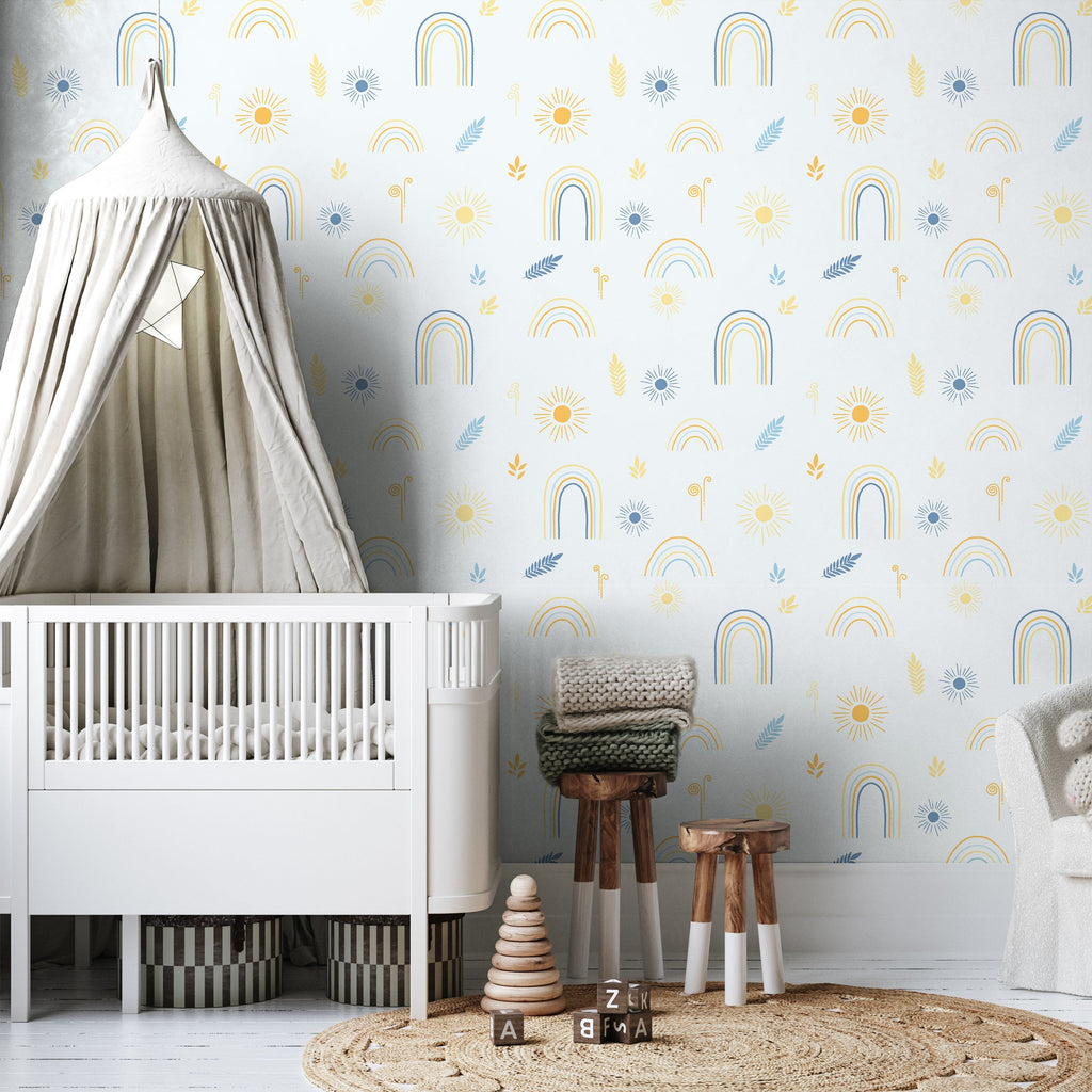 Child's Dreams Peel and Stick Wallpaper, Removable Wallpaper, Traditional Wallpaper - Pale Blue | DeccoPrint