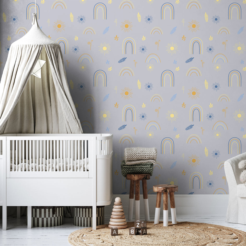 Child's Dreams Peel and Stick Wallpaper, Removable Wallpaper, Traditional Wallpaper - Soft Purple | DeccoPrint