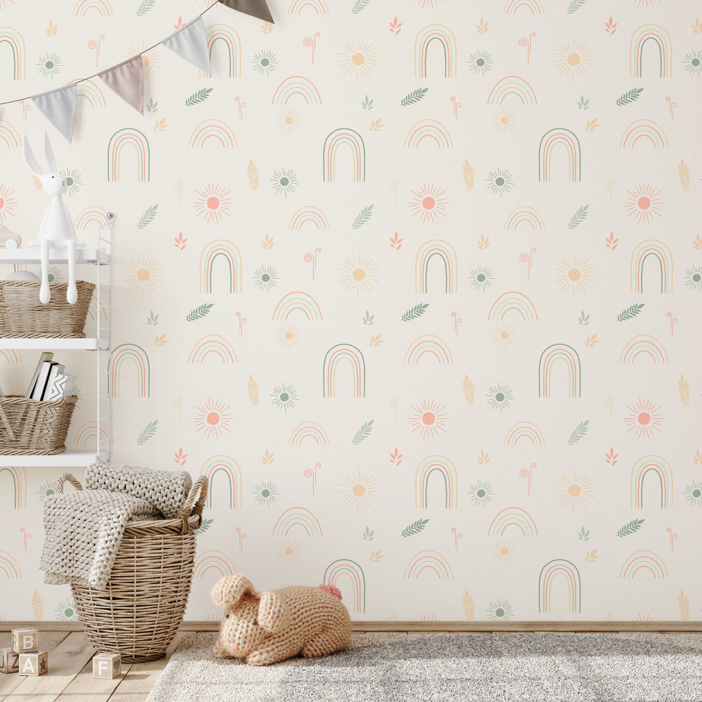 Child's Dreams Peel and Stick Wallpaper, Removable Wallpaper, Traditional Wallpaper - Powder Green | DeccoPrint