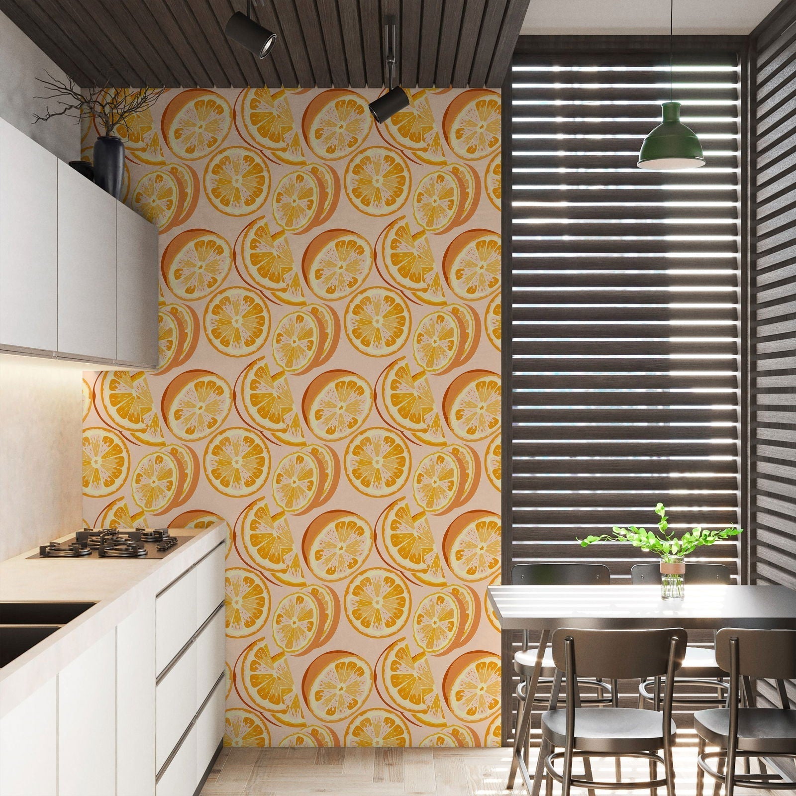 Orange Zest Peel and Stick Wallpaper, Removable Wallpaper, Traditional Wallpaper | DeccoPrint