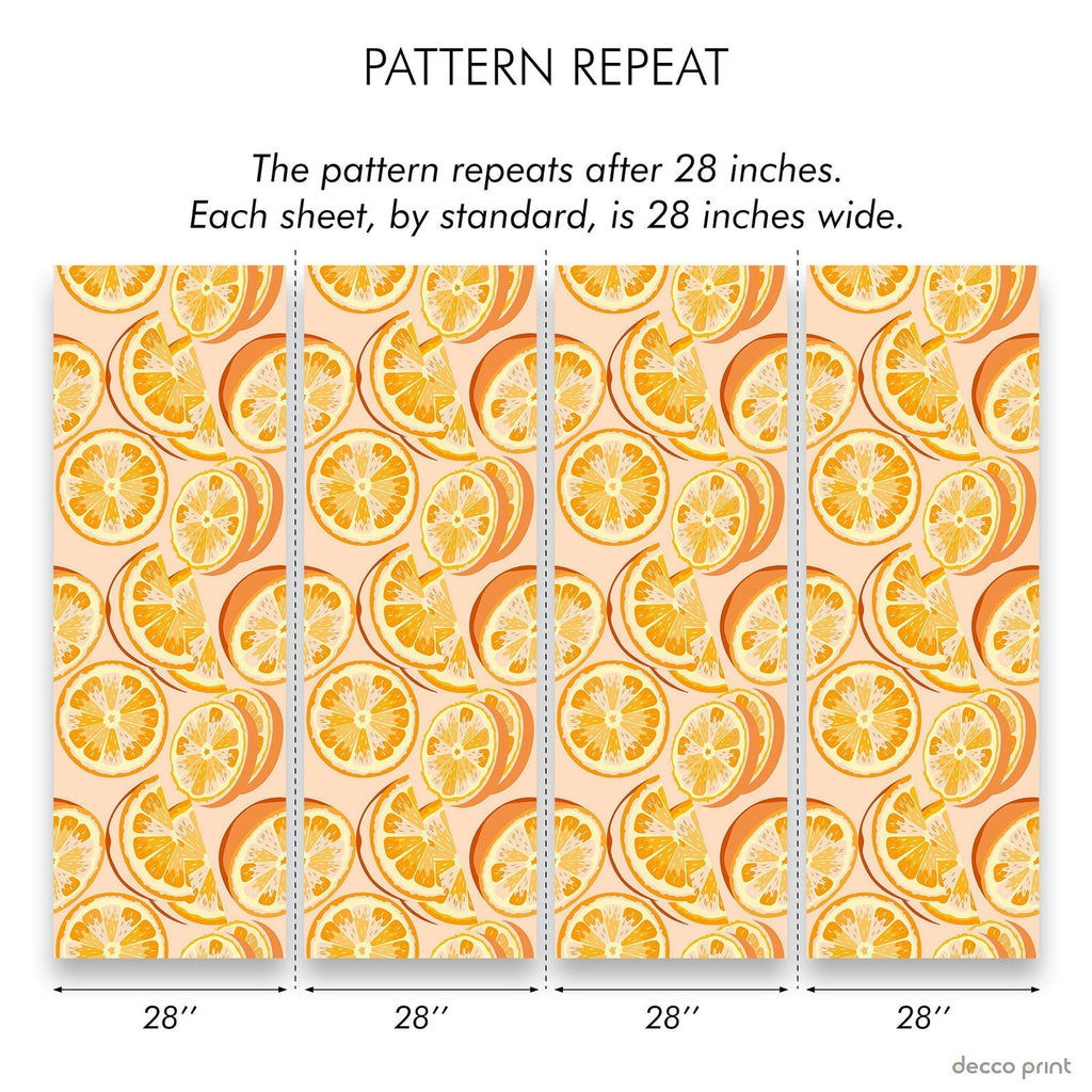 Orange Zest Peel and Stick Wallpaper, Removable Wallpaper, Traditional Wallpaper | DeccoPrint