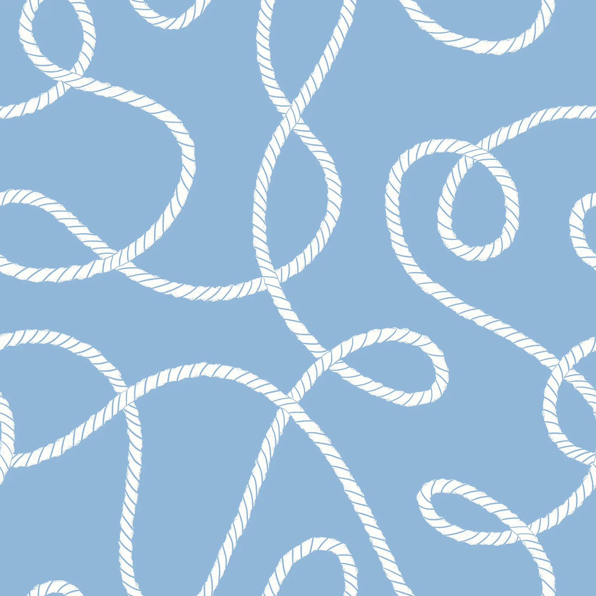 White rope pattern on a blue background