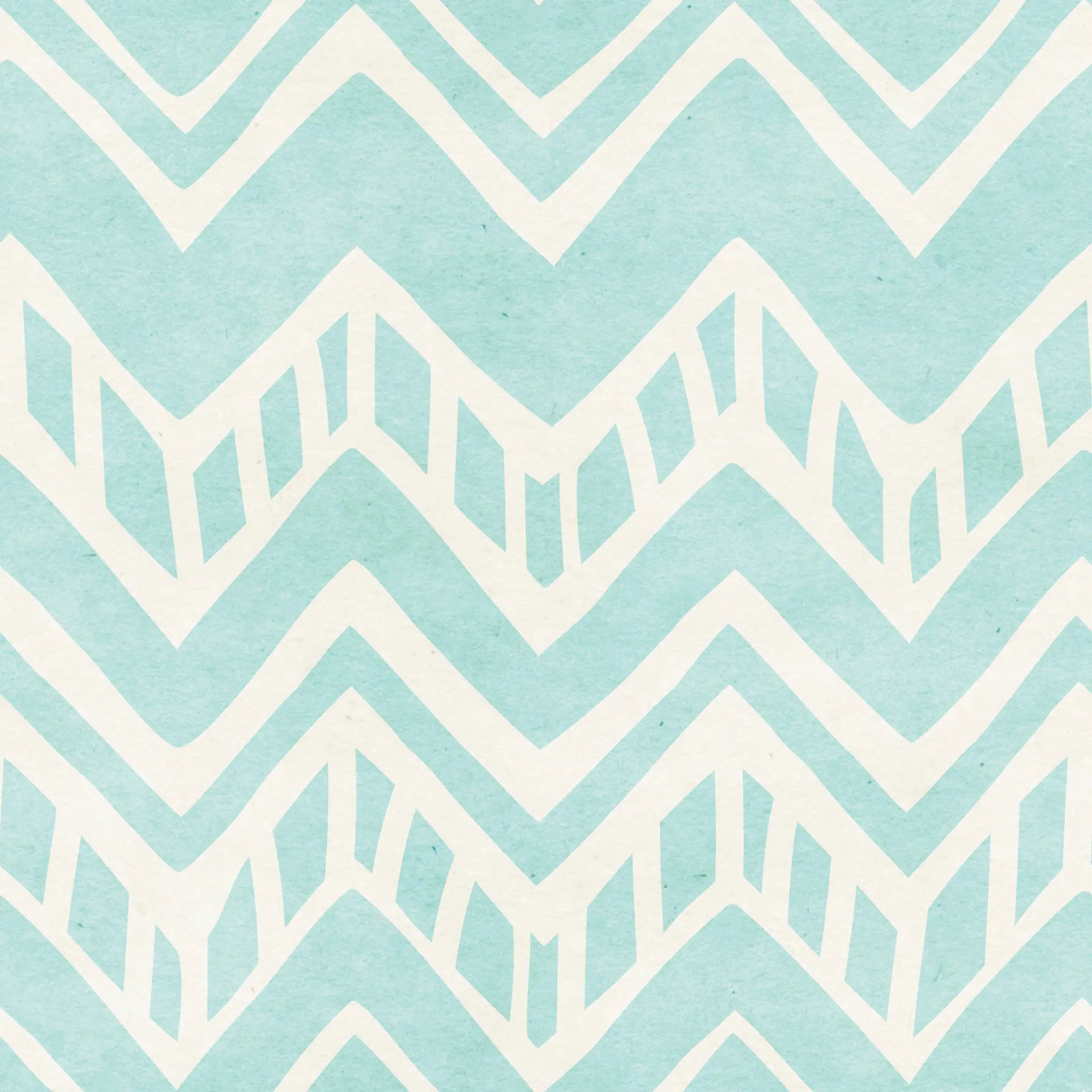 Pattern of white chevrons on a light blue background