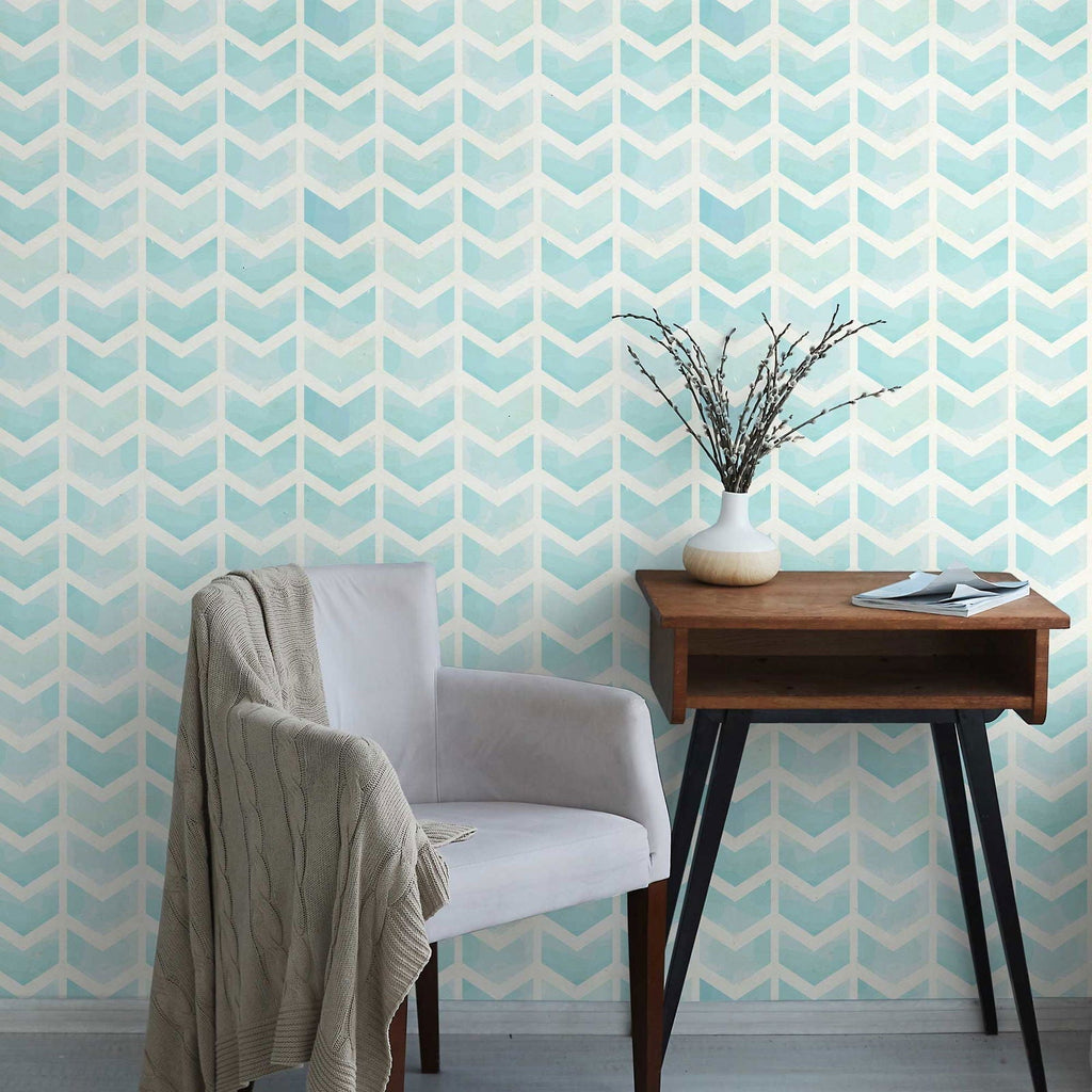 Pastel Chevron Peel and Stick Wallpaper, Removable Wallpaper, Traditional Wallpaper | DeccoPrint