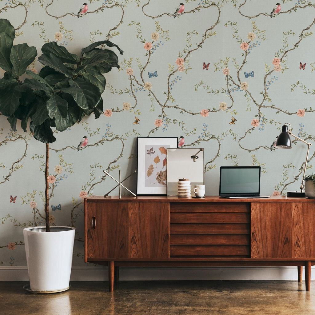 Petals and Wings Peel and Stick Wallpaper, Removable Wallpaper, Traditional Wallpaper | DeccoPrint