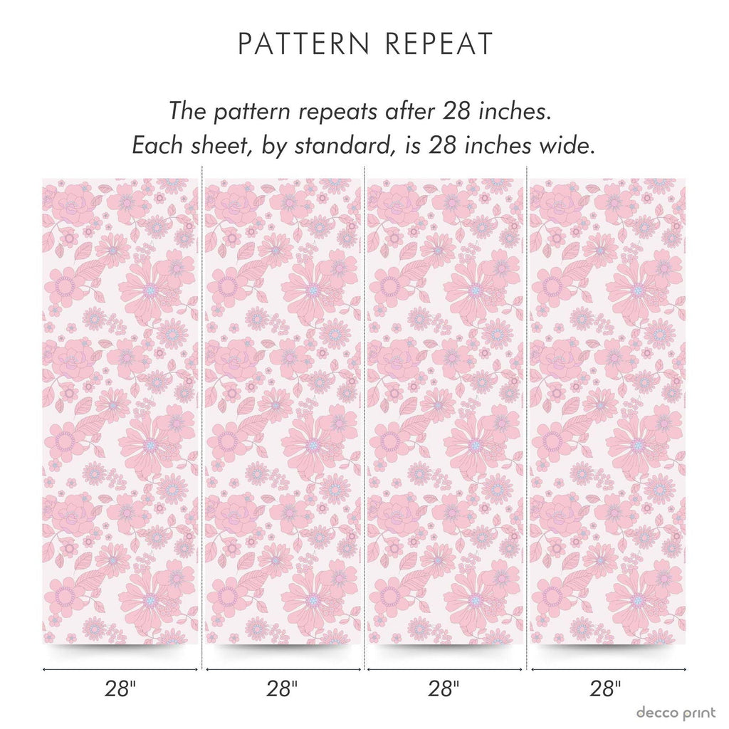 Blush Petals Peel and Stick Wallpaper, Removable Wallpaper, Traditional Wallpaper | DeccoPrint
