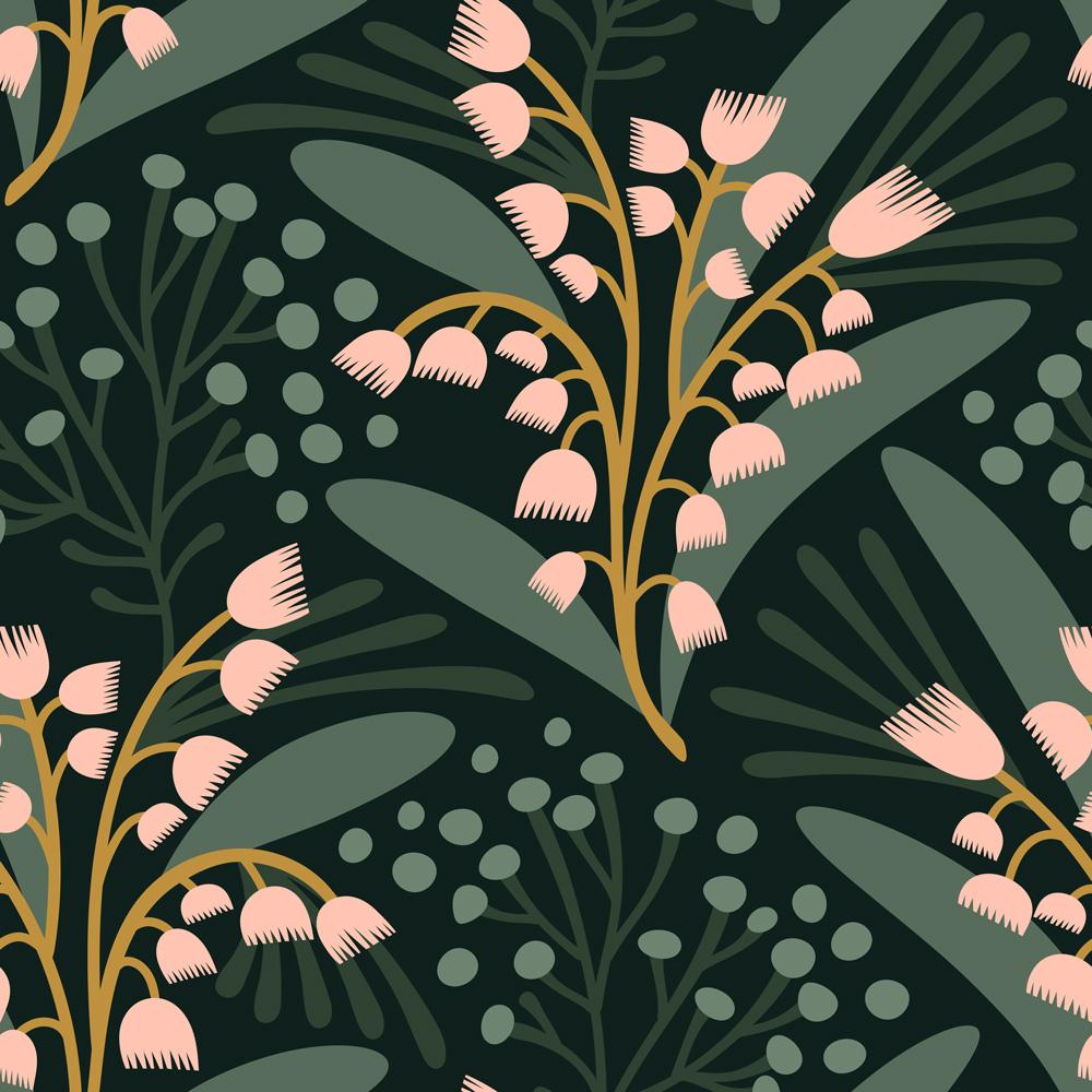 Pink Lily of The Valley Wallpaper - DeccoPrint