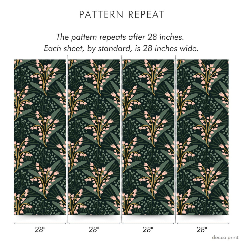 Lily of The Valley Peel and Stick Wallpaper, Removable Wallpaper, Traditional Wallpaper | DeccoPrint