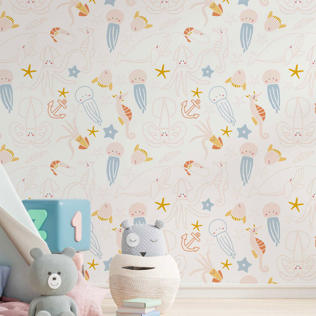 Playful Ocean Wallpaper - DeccoPrint