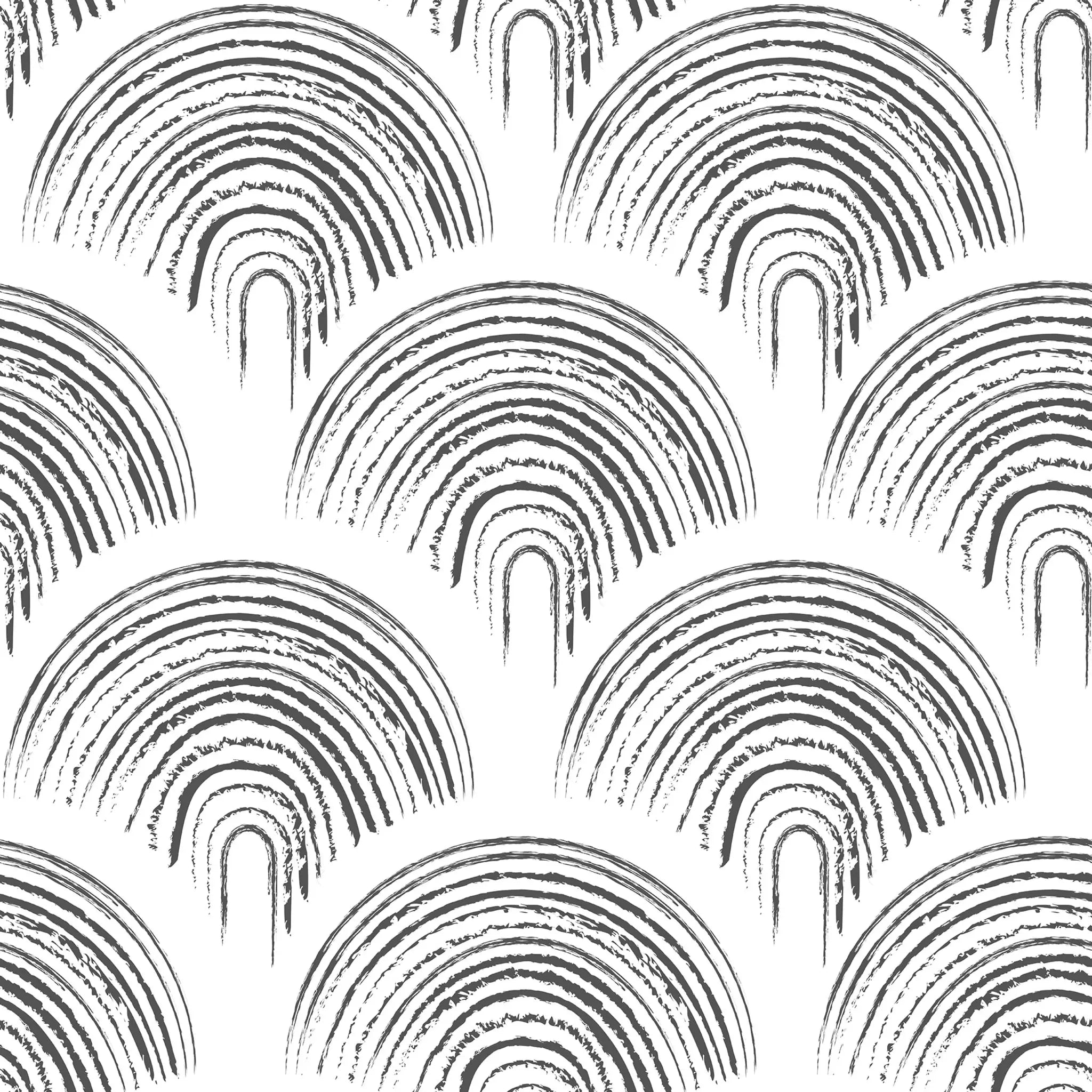 Black and white pattern of curved lines on a white background
