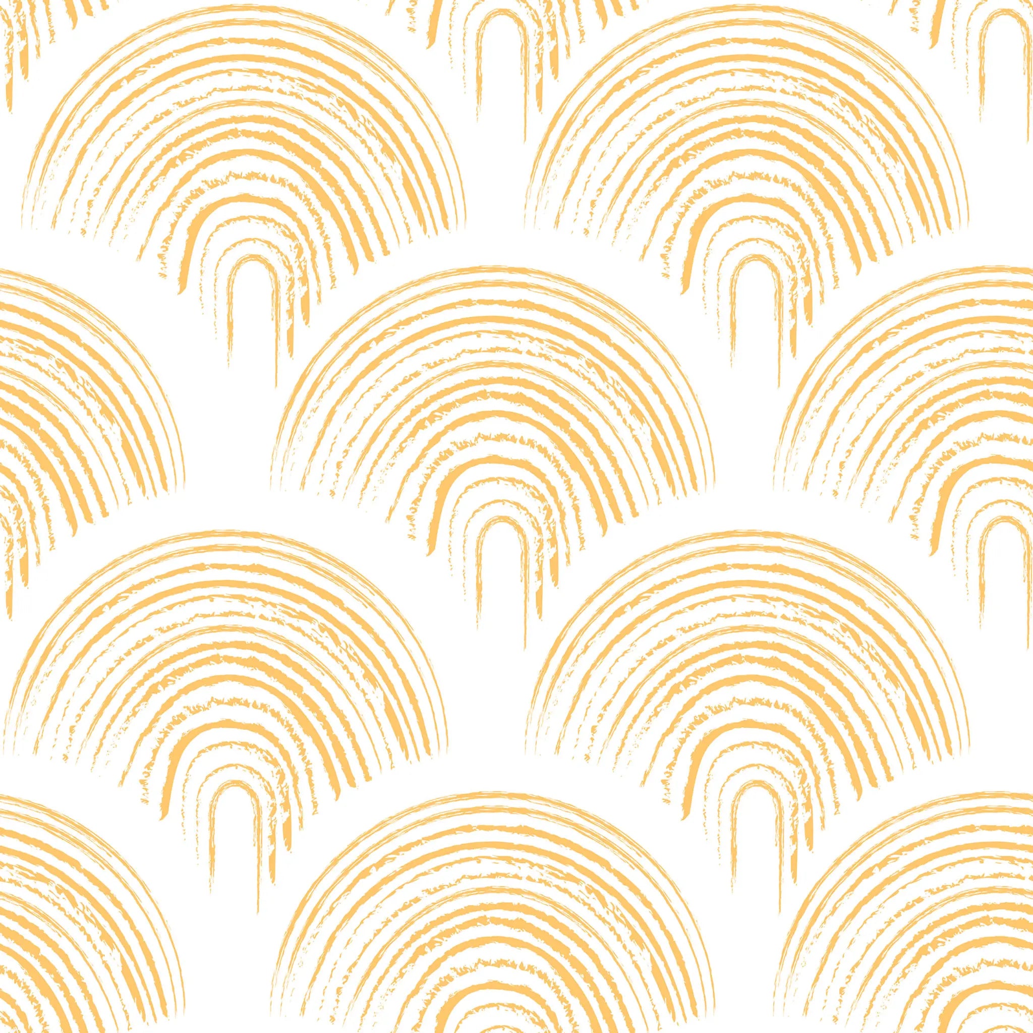 Pattern of gold arches on a white background