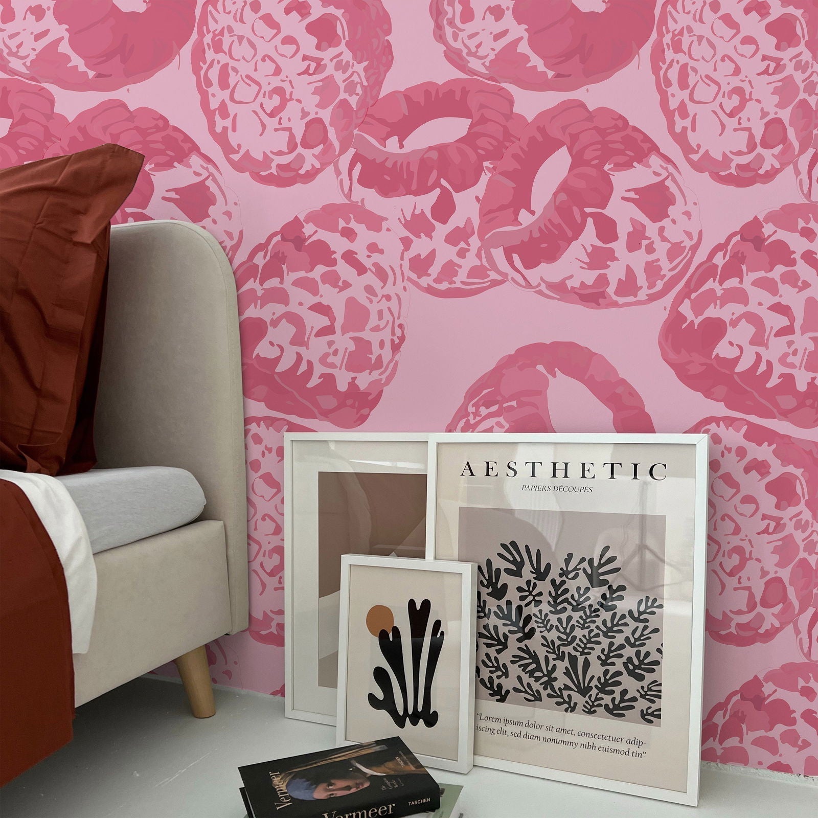 Raspberry Desert Peel and Stick Wallpaper, Removable Wallpaper, Traditional Wallpaper | DeccoPrint