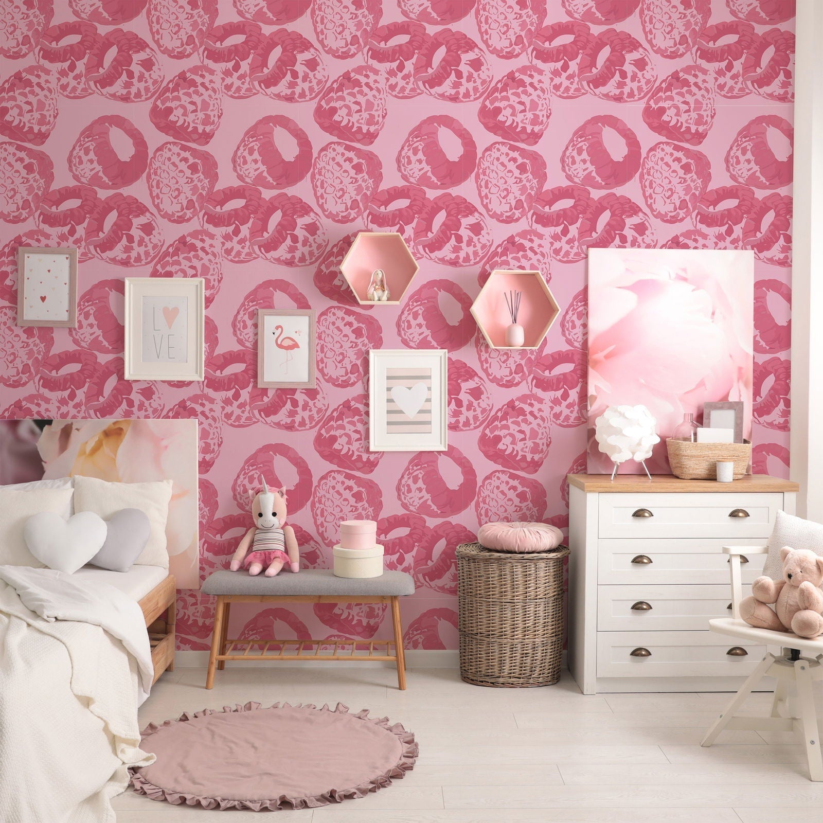 Raspberry Desert Peel and Stick Wallpaper, Removable Wallpaper, Traditional Wallpaper | DeccoPrint