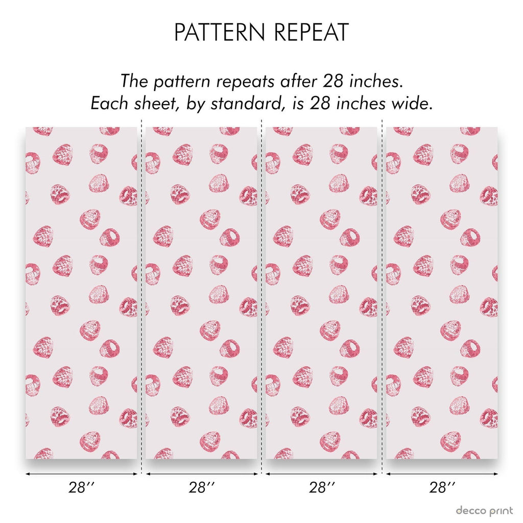 Raspberry Rain Peel and Stick Wallpaper, Removable Wallpaper, Traditional Wallpaper | DeccoPrint