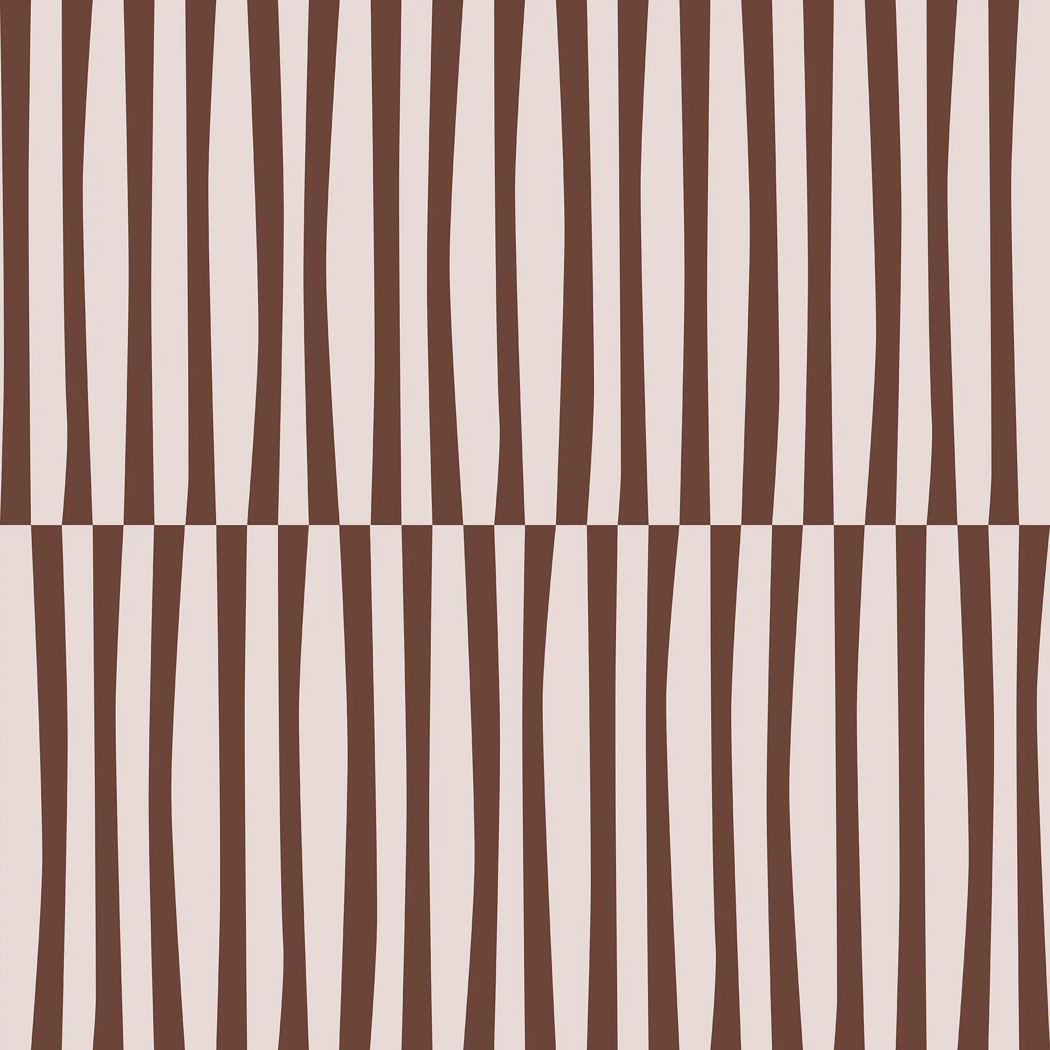 Pattern of alternating brown and white vertical stripes on a beige background