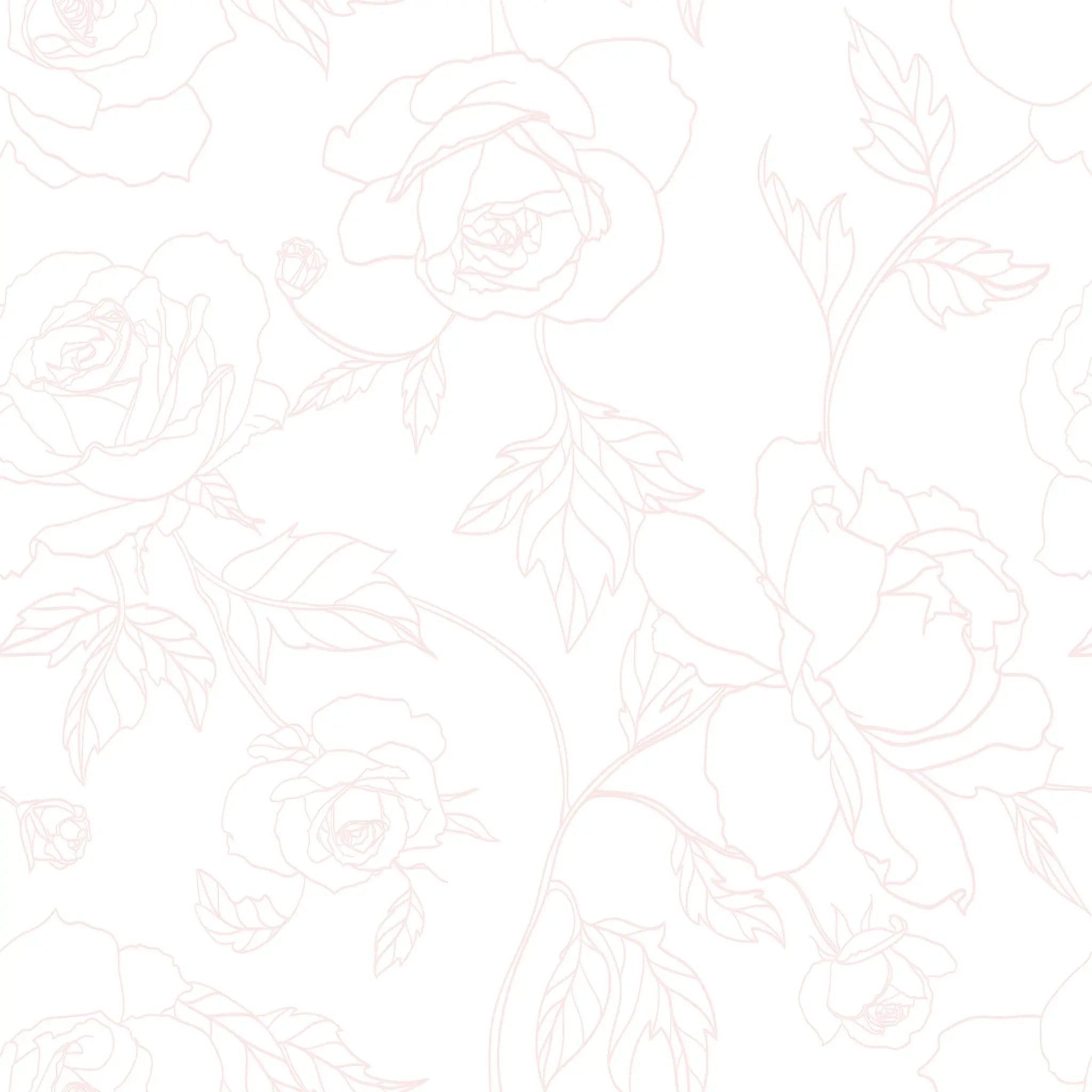 Light pink rose pattern on a white background