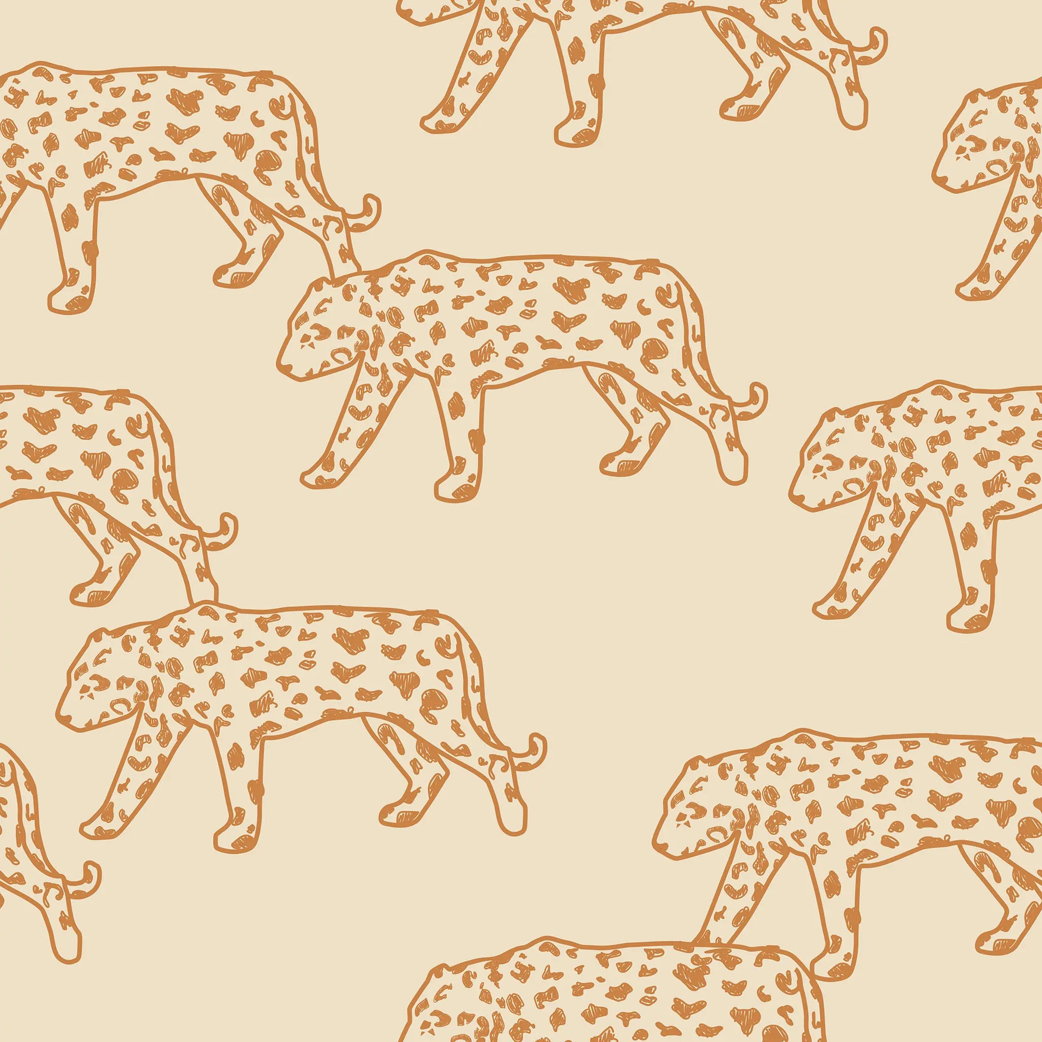 Pattern of leopards on a beige background