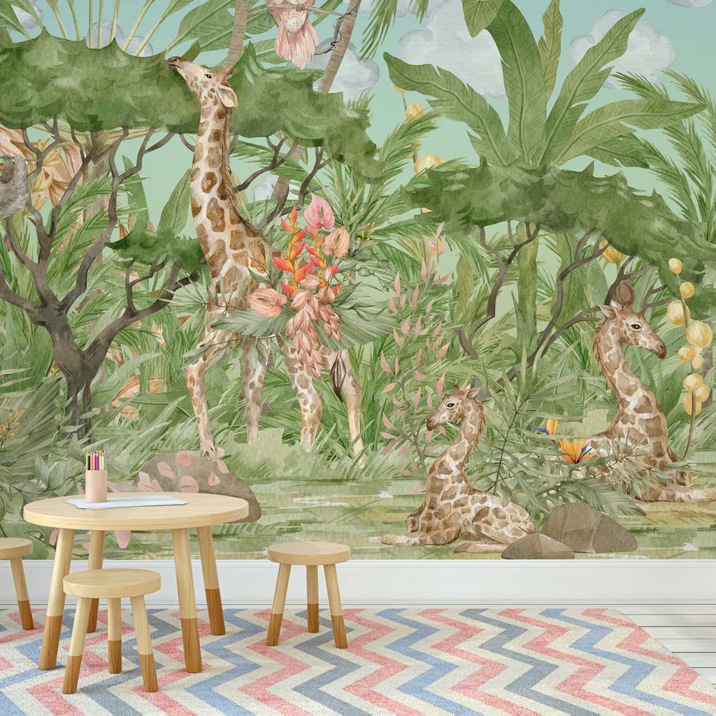 Safari Life Peel and Stick Wallpaper, Removable Wallpaper, Traditional Wallpaper | DeccoPrint