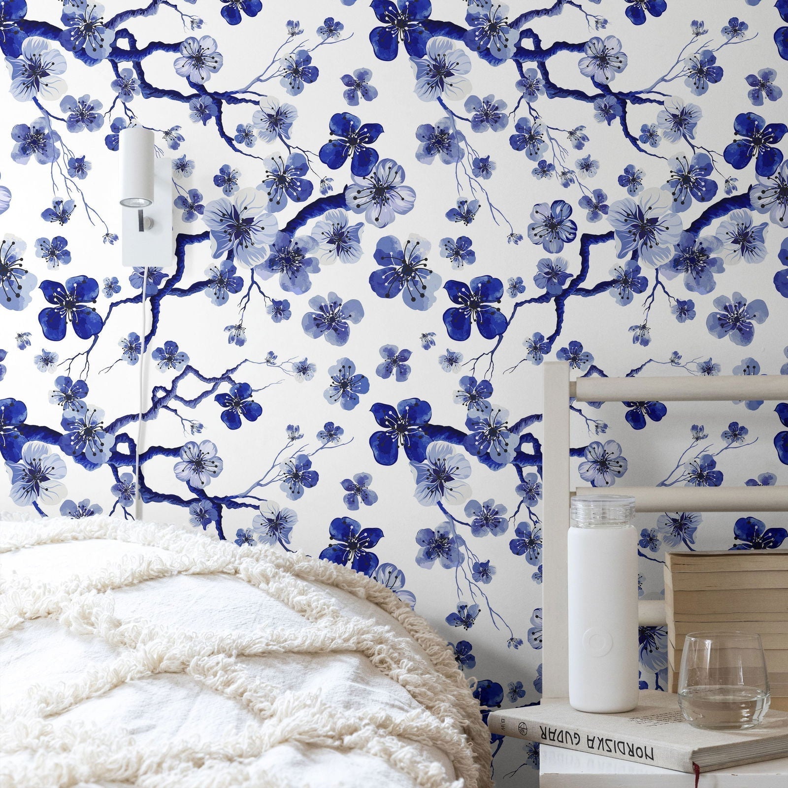 Sakura Branch Peel and Stick Wallpaper, Removable Wallpaper, Traditional Wallpaper | DeccoPrint