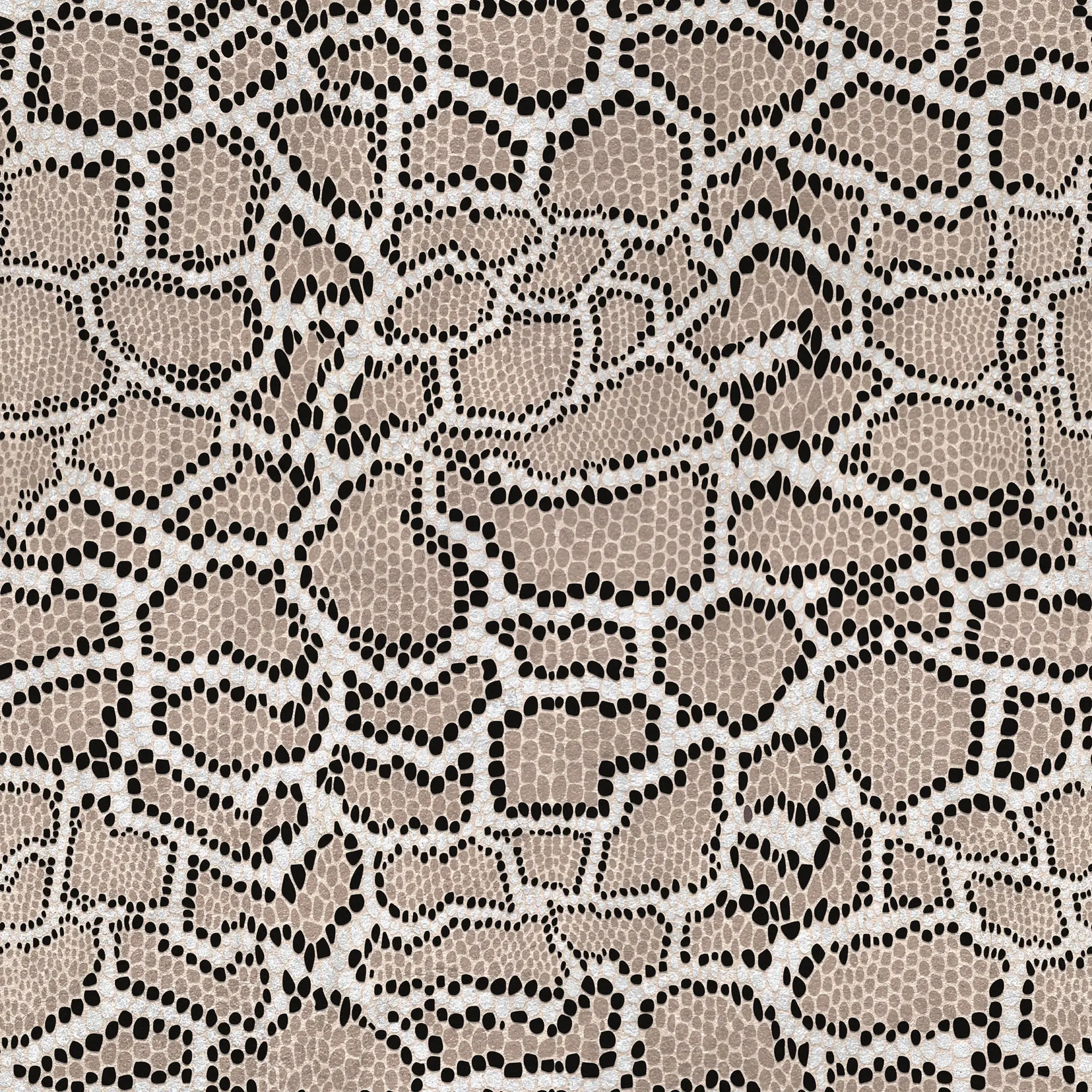 brown and black pattern of a snake skin-like design on a light background