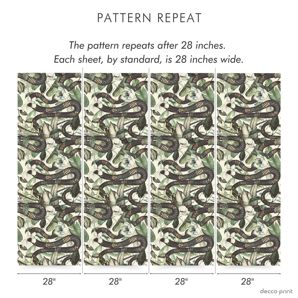 Snakes in Foliage Wallpaper - DeccoPrint