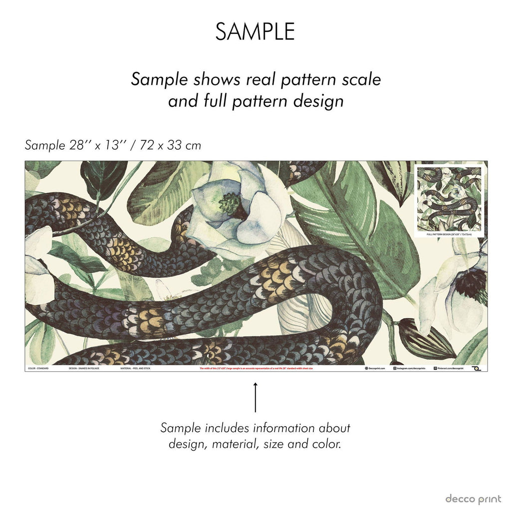 Snakes in Foliage Wallpaper - DeccoPrint