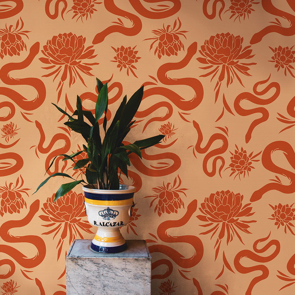 Snakes in Garden Wallpaper - DeccoPrint