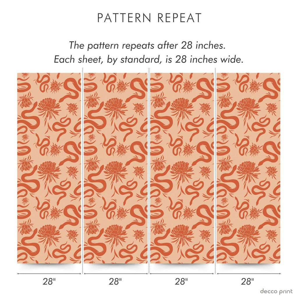 Snakes in Garden Peel and Stick Wallpaper, Removable Wallpaper, Traditional Wallpaper | DeccoPrint