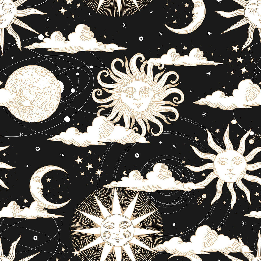 Solar Dreams Wallpaper - Black | DeccoPrint