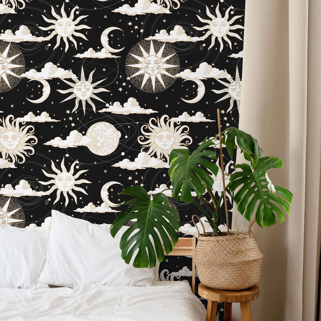 Solar Dreams Wallpaper - Black | DeccoPrint