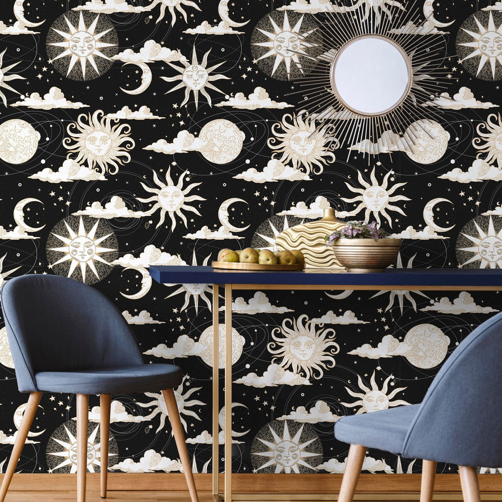 Solar Dreams Wallpaper - Black | DeccoPrint