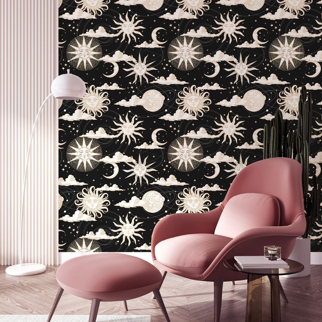 Solar Dreams Wallpaper - Black | DeccoPrint