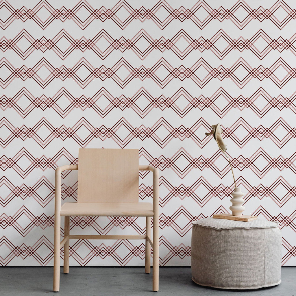 Geometric Maze Peel and Stick Wallpaper, Removable Wallpaper, Traditional Wallpaper | DeccoPrint